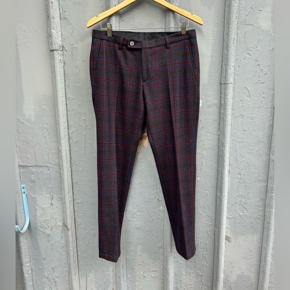 Sand Copenhagen Pants - Sand Copenhagen plaid wool blend pants, size 46